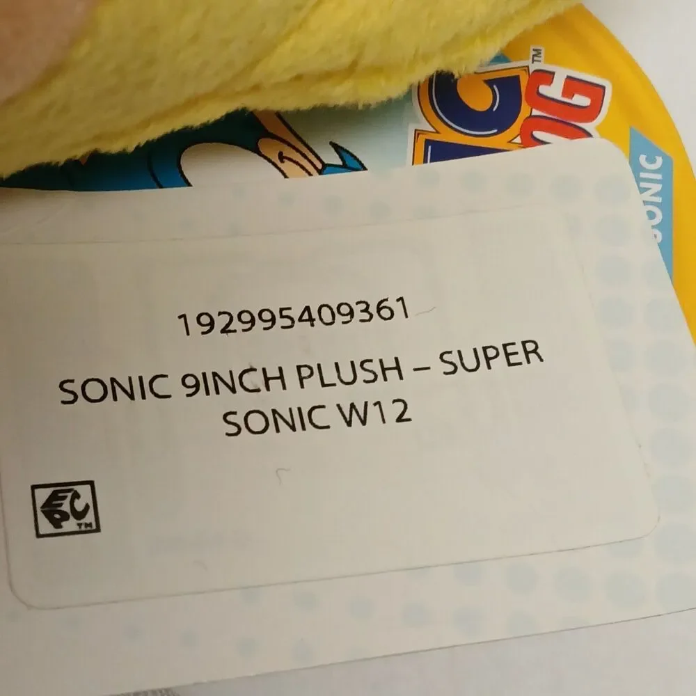 Jakks Pacific Sonic The Hedgehog Super Sonic Toy 9” Stuffed Plush Animal Doll
